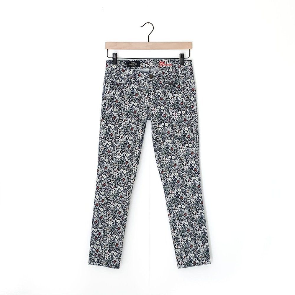 J. CREW liberty floral skinny toothpick jeans 26